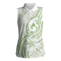 Hawaii Plumeria Lokelani Pikake Lei Women Sleeveless Polo Shirt Oma'oma'o Polynesian Tattoo