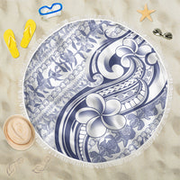 Hawaii Plumeria Lokelani Pikake Lei Beach Blanket Navy Blue Polynesian Tattoo
