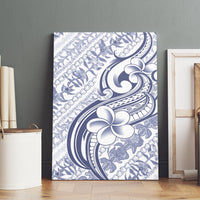 Hawaii Plumeria Lokelani Pikake Lei Canvas Wall Art Navy Blue Polynesian Tattoo