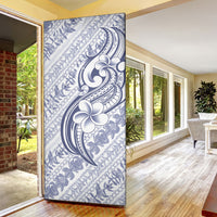 Hawaii Plumeria Lokelani Pikake Lei Door Cover Navy Blue Polynesian Tattoo