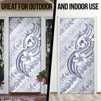 Hawaii Plumeria Lokelani Pikake Lei Door Cover Navy Blue Polynesian Tattoo