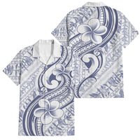 Hawaii Plumeria Lokelani Pikake Lei Family Matching Off Shoulder Short Dress and Hawaiian Shirt Navy Blue Polynesian Tattoo LT9 Dad's Shirt - Short Sleeve Navy Blue - Polynesian Pride