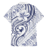 Hawaii Plumeria Lokelani Pikake Lei Hawaiian Shirt Navy Blue Polynesian Tattoo