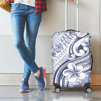 Hawaii Plumeria Lokelani Pikake Lei Luggage Cover Navy Blue Polynesian Tattoo