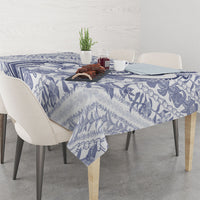 Hawaii Plumeria Lokelani Pikake Lei Tablecloth Navy Blue Polynesian Tattoo