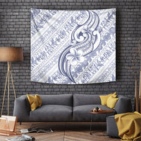Hawaii Plumeria Lokelani Pikake Lei Tapestry Navy Blue Polynesian Tattoo