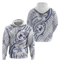 Hawaii Plumeria Lokelani Pikake Lei Zip Hoodie Navy Blue Polynesian Tattoo