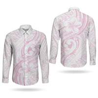 Hawaii Plumeria Lokelani Pikake Lei Couples Matching Off Shoulder Maxi Dress and Long Sleeve Button Shirt Poni Mama Polynesian Tattoo LT9 - Polynesian Pride