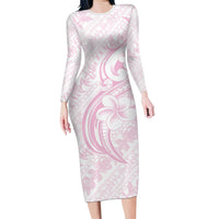 Hawaii Plumeria Lokelani Pikake Lei Family Matching Long Sleeve Bodycon Dress and Hawaiian Shirt Poni Mama Polynesian Tattoo