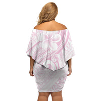 Hawaii Plumeria Lokelani Pikake Lei Family Matching Off Shoulder Short Dress and Hawaiian Shirt Poni Mama Polynesian Tattoo