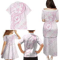 Hawaii Plumeria Lokelani Pikake Lei Family Matching Puletasi and Hawaiian Shirt Poni Mama Polynesian Tattoo