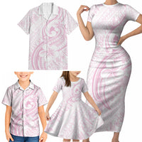 Hawaii Plumeria Lokelani Pikake Lei Family Matching Short Sleeve Bodycon Dress and Hawaiian Shirt Poni Mama Polynesian Tattoo LT9 - Polynesian Pride