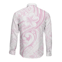 Hawaii Plumeria Lokelani Pikake Lei Long Sleeve Button Shirt Poni Mama Polynesian Tattoo LT9 - Polynesian Pride