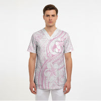 Hawaii Plumeria Lokelani Pikake Lei Scrub Top Poni Mama Polynesian Tattoo