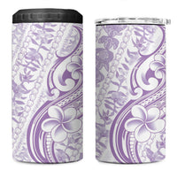 Hawaii Plumeria Lokelani Pikake Lei 4 in 1 Can Cooler Tumbler Poni Polynesian Tattoo