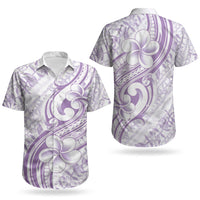 Hawaii Plumeria Lokelani Pikake Lei Couples Matching Off The Shoulder Long Sleeve Dress and Hawaiian Shirt Poni Polynesian Tattoo LT9 - Polynesian Pride