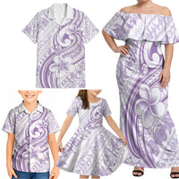 Hawaii Plumeria Lokelani Pikake Lei Family Matching Off Shoulder Maxi Dress and Hawaiian Shirt Poni Polynesian Tattoo LT9 - Polynesian Pride