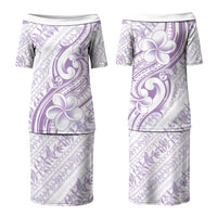 Hawaii Plumeria Lokelani Pikake Lei Family Matching Puletasi and Hawaiian Shirt Poni Polynesian Tattoo LT9 Mom's Dress Purple - Polynesian Pride