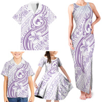 Hawaii Plumeria Lokelani Pikake Lei Family Matching Tank Maxi Dress and Hawaiian Shirt Poni Polynesian Tattoo