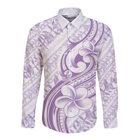 Hawaii Plumeria Lokelani Pikake Lei Long Sleeve Button Shirt Poni Polynesian Tattoo