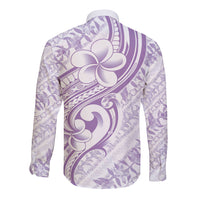 Hawaii Plumeria Lokelani Pikake Lei Long Sleeve Button Shirt Poni Polynesian Tattoo