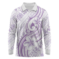 Hawaii Plumeria Lokelani Pikake Lei Long Sleeve Polo Shirt Poni Polynesian Tattoo