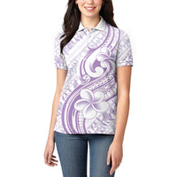 Hawaii Plumeria Lokelani Pikake Lei Women Polo Shirt Poni Polynesian Tattoo