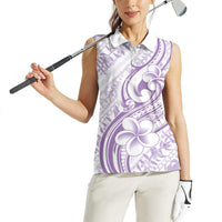 Hawaii Plumeria Lokelani Pikake Lei Women Sleeveless Polo Shirt Poni Polynesian Tattoo