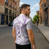 Hawaii Plumeria Lokelani Pikake Lei Zipper Polo Shirt Poni Polynesian Tattoo