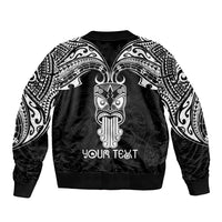 Personalised New Zealand Te Reo Maori Bomber Jacket Kia Kaha Maori Language Week Black Style LT9 - Polynesian Pride