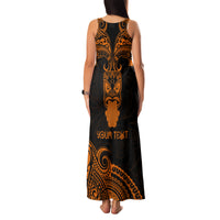 Personalised New Zealand Te Reo Maori Family Matching Tank Maxi Dress and Hawaiian Shirt Kia Kaha Maori Language Week Gold Style LT9 - Polynesian Pride