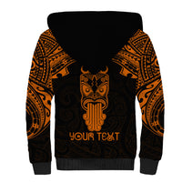 Personalised New Zealand Te Reo Maori Sherpa Hoodie Kia Kaha Maori Language Week Gold Style LT9 - Polynesian Pride