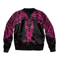 Personalised New Zealand Te Reo Maori Bomber Jacket Kia Kaha Maori Language Week Pink Style LT9 - Polynesian Pride