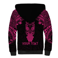Personalised New Zealand Te Reo Maori Sherpa Hoodie Kia Kaha Maori Language Week Pink Style LT9 - Polynesian Pride