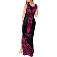 Personalised New Zealand Te Reo Maori Tank Maxi Dress Kia Kaha Maori Language Week Pink Style LT9 - Polynesian Pride