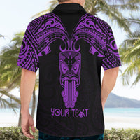 Personalised New Zealand Te Reo Maori Hawaiian Shirt Kia Kaha Maori Language Week Purple Style LT9 - Polynesian Pride