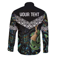 Personalised Maori Manaia Family Matching Long Sleeve Bodycon Dress and Hawaiian Shirt New Zealand Tribal Hei Matau Papua Shell