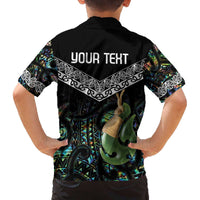 Personalised Maori Manaia Family Matching Off The Shoulder Long Sleeve Dress and Hawaiian Shirt New Zealand Tribal Hei Matau Papua Shell