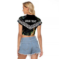 Personalised Maori Manaia Raglan Cropped T Shirt New Zealand Tribal Hei Matau Papua Shell