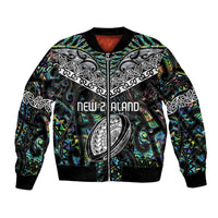 Custom New Zealand Bomber Jacket Maori Rugby Tattoo Papua Shell