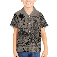 Beauty and The Warrior Polynesian Valentine Hawaiian Shirt Hibiscus FLowers Brown Style LT9 - Polynesian Pride