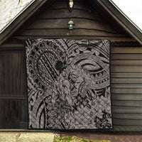 Beauty and The Warrior Polynesian Valentine Quilt Hibiscus FLowers Brown Style LT9 - Polynesian Pride