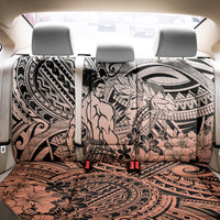 Beauty and The Warrior Polynesian Valentine Back Car Seat Cover Hibiscus FLowers Orange Style LT9 - Polynesian Pride