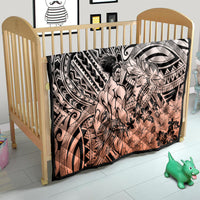 Beauty and The Warrior Polynesian Valentine Quilt Hibiscus FLowers Orange Style LT9 - Polynesian Pride