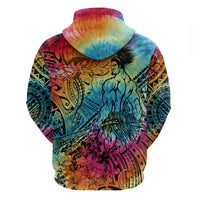 Beauty and The Warrior Polynesian Valentine Hoodie Hibiscus FLowers Rainbow Style LT9 - Polynesian Pride