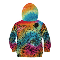 Beauty and The Warrior Polynesian Valentine Kid Hoodie Hibiscus FLowers Rainbow Style LT9 - Polynesian Pride