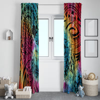 Beauty and The Warrior Polynesian Valentine Window Curtain Hibiscus FLowers Rainbow Style LT9 - Polynesian Pride