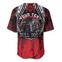Aotearoa Bulldog Personalised Baseball Jersey Maori Kowhaiwhai Motif
