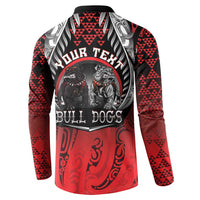 Aotearoa Bulldog Personalised Button Sweatshirt Maori Kowhaiwhai Motif LT9 - Polynesian Pride