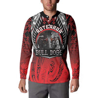 Aotearoa Bulldog Personalised Button Sweatshirt Maori Kowhaiwhai Motif LT9 - Polynesian Pride